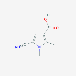 molecular formula C8H8N2O2 B7451351 5-Cyano-1,2-dimethyl-1H-pyrrole-3-carboxylic acid 