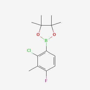 molecular formula C13H17BClFO2 B7451393 2-(2-Chloro-4-fluoro-3-methylphenyl)-4,4,5,5-tetramethyl-1,3,2-dioxaborolane 