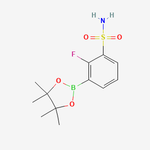 molecular formula C12H17BFNO4S B7451401 2-Fluoro-3-(tetramethyl-1,3,2-dioxaborolan-2-yl)benzene-1-sulfonamide 