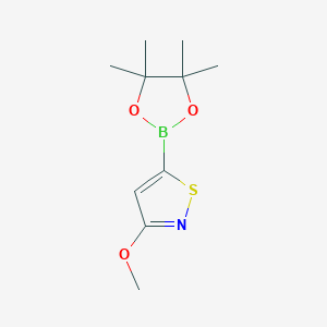 molecular formula C10H16BNO3S B7451429 3-Methoxy-5-(tetramethyl-1,3,2-dioxaborolan-2-yl)-1,2-thiazole 