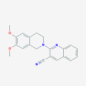 molecular formula C21H19N3O2 B7451436 2-(6,7-dimethoxy-3,4-dihydro-1H-isoquinolin-2-yl)quinoline-3-carbonitrile 