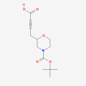 molecular formula C13H19NO5 B7451458 4-{4-[(Tert-butoxy)carbonyl]morpholin-2-yl}but-2-ynoic acid 