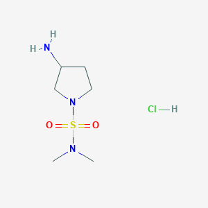 molecular formula C6H16ClN3O2S B7451466 3-Amino-N,N-dimethylpyrrolidine-1-sulfonamide hydrochloride 
