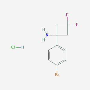 molecular formula C10H11BrClF2N B7451471 1-(4-Bromophenyl)-3,3-difluorocyclobutan-1-amine hydrochloride 