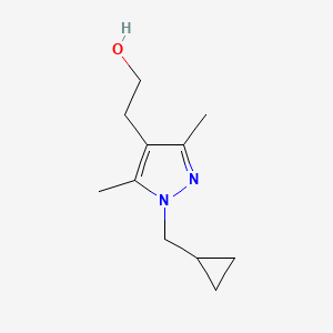molecular formula C11H18N2O B7451474 2-(1-(Cyclopropylmethyl)-3,5-dimethyl-1H-pyrazol-4-yl)ethanol 