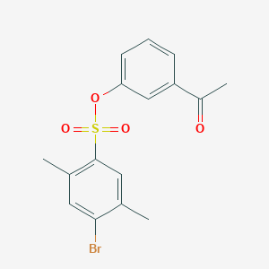 molecular formula C16H15BrO4S B7451488 (3-Acetylphenyl) 4-bromo-2,5-dimethylbenzenesulfonate 
