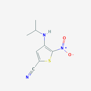 molecular formula C8H9N3O2S B7451496 5-Nitro-4-[(propan-2-yl)amino]thiophene-2-carbonitrile 