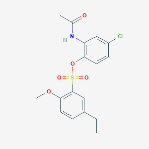 molecular formula C17H18ClNO5S B7451504 (2-Acetamido-4-chlorophenyl) 5-ethyl-2-methoxybenzenesulfonate 