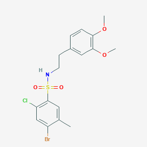 molecular formula C17H19BrClNO4S B7451510 4-bromo-2-chloro-N-[2-(3,4-dimethoxyphenyl)ethyl]-5-methylbenzenesulfonamide 