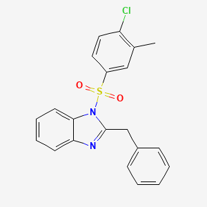 molecular formula C21H17ClN2O2S B7451521 2-Benzyl-1-(4-chloro-3-methylphenyl)sulfonylbenzimidazole 