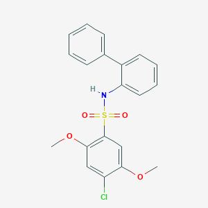 molecular formula C20H18ClNO4S B7451524 4-chloro-2,5-dimethoxy-N-(2-phenylphenyl)benzenesulfonamide 