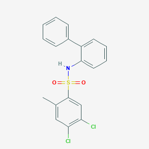molecular formula C19H15Cl2NO2S B7451528 4,5-dichloro-2-methyl-N-(2-phenylphenyl)benzenesulfonamide 