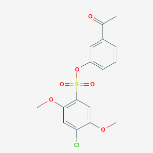 molecular formula C16H15ClO6S B7451536 (3-Acetylphenyl) 4-chloro-2,5-dimethoxybenzenesulfonate 