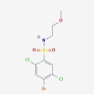 molecular formula C9H10BrCl2NO3S B7451542 4-bromo-2,5-dichloro-N-(2-methoxyethyl)benzenesulfonamide 