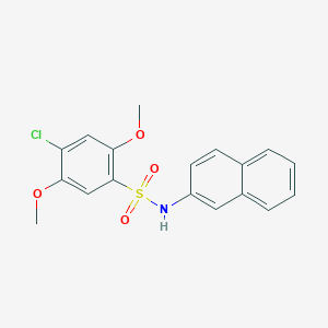 molecular formula C18H16ClNO4S B7451589 4-chloro-2,5-dimethoxy-N-naphthalen-2-ylbenzenesulfonamide 