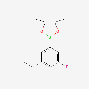 molecular formula C15H22BFO2 B7451622 2-[3-Fluoro-5-(propan-2-yl)phenyl]-4,4,5,5-tetramethyl-1,3,2-dioxaborolane 