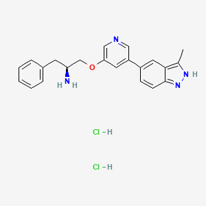 (2S)-1-[5-(3-methyl-2H-indazol-5-yl)pyridin-3-yl]oxy-3-phenylpropan-2-amine;dihydrochloride