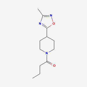 molecular formula C12H19N3O2 B7451681 1-[4-(3-Methyl-1,2,4-oxadiazol-5-yl)piperidin-1-yl]butan-1-one 