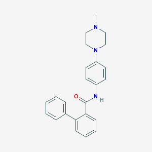 molecular formula C24H25N3O B7451689 N-[4-(4-methylpiperazin-1-yl)phenyl]-2-phenylbenzamide 