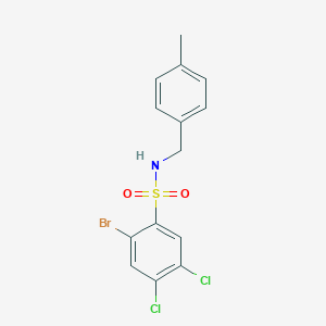 molecular formula C14H12BrCl2NO2S B7451693 2-bromo-4,5-dichloro-N-[(4-methylphenyl)methyl]benzene-1-sulfonamide 