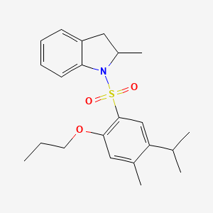 2-methyl-1-[4-methyl-5-(propan-2-yl)-2-propoxybenzenesulfonyl]-2,3-dihydro-1H-indole