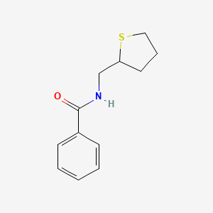 molecular formula C12H15NOS B7451726 N-(thiolan-2-ylmethyl)benzamide 