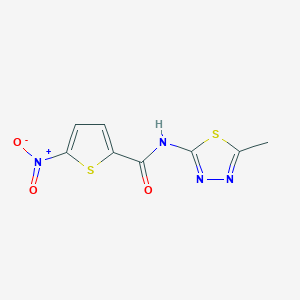 molecular formula C8H6N4O3S2 B7451730 N-(5-methyl-1,3,4-thiadiazol-2-yl)-5-nitrothiophene-2-carboxamide 