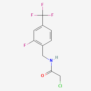 molecular formula C10H8ClF4NO B7451747 2-Chloro-N-(2-fluoro-4-(trifluoromethyl)benzyl)acetamide 