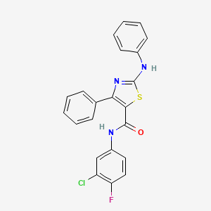 2-anilino-N-(3-chloro-4-fluorophenyl)-4-phenyl-1,3-thiazole-5-carboxamide