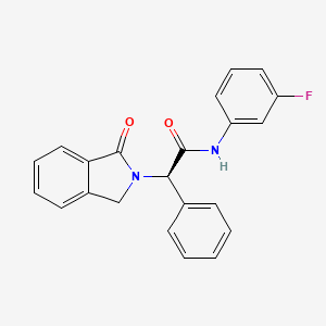 molecular formula C22H17FN2O2 B7451814 (2R)-N-(3-fluorophenyl)-2-(1-oxo-1,3-dihydro-2H-isoindol-2-yl)-2-phenylacetamide 