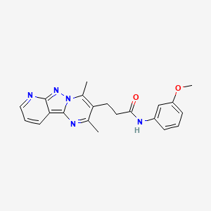 molecular formula C21H21N5O2 B7451822 3-(2,4-dimethylpyrido[2',3':3,4]pyrazolo[1,5-a]pyrimidin-3-yl)-N-(3-methoxyphenyl)propanamide 