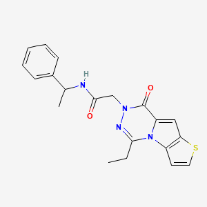 molecular formula C20H20N4O2S B7451835 2-(5-ethyl-8-oxothieno[2',3':4,5]pyrrolo[1,2-d][1,2,4]triazin-7(8H)-yl)-N-(1-phenylethyl)acetamide 