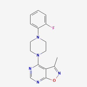 molecular formula C16H16FN5O B7451853 4-[4-(2-Fluorophenyl)piperazin-1-yl]-3-methylisoxazolo[5,4-d]pyrimidine 