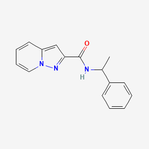 molecular formula C16H15N3O B7451858 N-(1-phenylethyl)pyrazolo[1,5-a]pyridine-2-carboxamide 