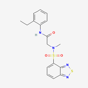 molecular formula C17H18N4O3S2 B7451900 N~2~-(2,1,3-benzothiadiazol-4-ylsulfonyl)-N~1~-(2-ethylphenyl)-N~2~-methylglycinamide 