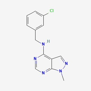 molecular formula C13H12ClN5 B7451911 N-(3-氯苄基)-1-甲基-1H-吡唑并[3,4-d]嘧啶-4-胺 