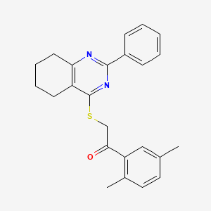 molecular formula C24H24N2OS B7451938 1-(2,5-Dimethylphenyl)-2-[(2-phenyl-5,6,7,8-tetrahydroquinazolin-4-yl)thio]ethanone 