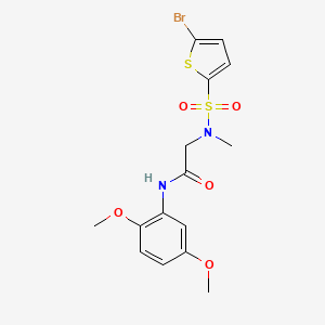molecular formula C15H17BrN2O5S2 B7451948 N~2~-[(5-bromothien-2-yl)sulfonyl]-N~1~-(2,5-dimethoxyphenyl)-N~2~-methylglycinamide 