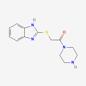 molecular formula C13H16N4OS B7451951 2-(1H-benzimidazol-2-ylsulfanyl)-1-piperazin-1-ylethanone 