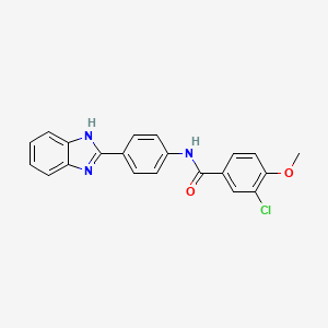 molecular formula C21H16ClN3O2 B7451957 N-[4-(1H-benzimidazol-2-yl)phenyl]-3-chloro-4-methoxybenzamide 