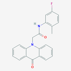molecular formula C22H17FN2O2 B7451979 N-(5-fluoro-2-methylphenyl)-2-(9-oxoacridin-10(9H)-yl)acetamide 
