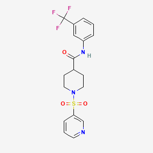 molecular formula C18H18F3N3O3S B7451982 1-(pyridin-3-ylsulfonyl)-N-[3-(trifluoromethyl)phenyl]piperidine-4-carboxamide 