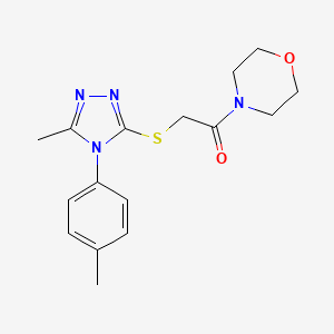 2-[[5-Methyl-4-(p-tolyl)-1,2,4-triazol-3-yl]sulfanyl]-1-morpholino-ethanone