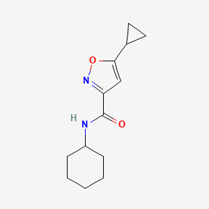 molecular formula C13H18N2O2 B7452029 N-cyclohexyl-5-cyclopropylisoxazole-3-carboxamide 