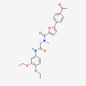 molecular formula C26H28N2O6 B7452076 5-(4-acetylphenyl)-N-[2-(3,4-diethoxyanilino)-2-oxoethyl]-N-methylfuran-2-carboxamide 