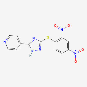 molecular formula C13H8N6O4S B7452106 4-{5-[(2,4-dinitrophenyl)sulfanyl]-4H-1,2,4-triazol-3-yl}pyridine 