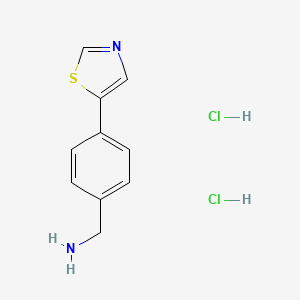 molecular formula C10H12Cl2N2S B7452114 (4-(Thiazol-5-YL)phenyl)methanamine 2hcl 