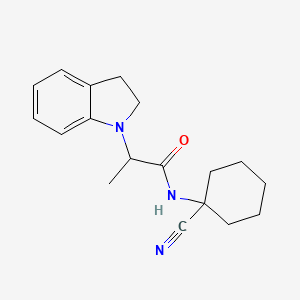 molecular formula C18H23N3O B7452181 N-(1-cyanocyclohexyl)-2-(2,3-dihydro-1H-indol-1-yl)propanamide 