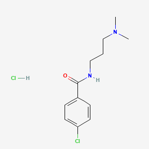 molecular formula C12H18Cl2N2O B7452190 4-chloro-N-[3-(dimethylamino)propyl]benzamide;hydrochloride 