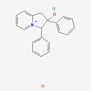 molecular formula C20H18BrNO B7452217 2-Hydroxy-2,3-diphenyl-2,3-dihydro-1H-indolizinylium 